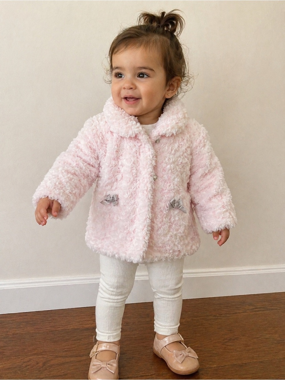 Soft Pink Faux Fur Toddler Coat 18m